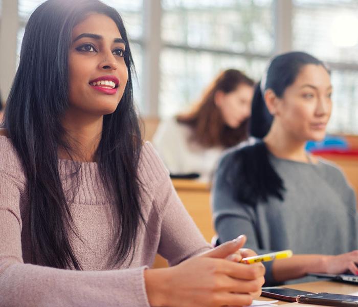 Graduate students in class